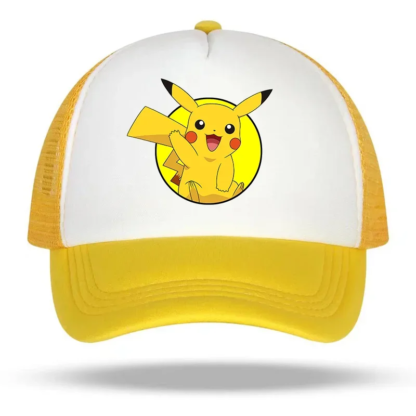 Pokemon Pikachu Kids Baseball Cap Charmander Bulbasaur Girl Peak Caps Cartoon Boy Squirtle Mesh Cap Parent-child Summer Sunhat - Image 2