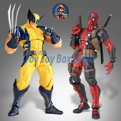 Revoltech Yamaguchi Deadpool & Wolverine Marvel Action Figure Marvel legends Joint Movable KAIYODO Movie Model for Kids Gift