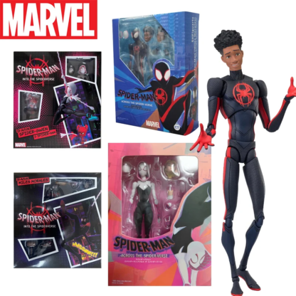 Shf Anime Spider-man Figuarts Miles Morales Gwen Action Figures Gwen Spider Woman Figurine Spiderman Figure Pvc Model Doll Toys